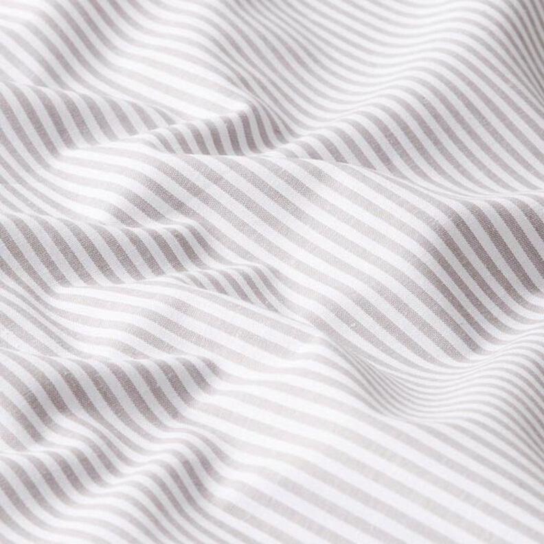 Popeline coton Rayures, teints en fil – gris/blanc,  image number 2