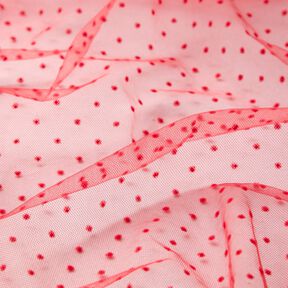Tulle Pois veloutés – rouge, 