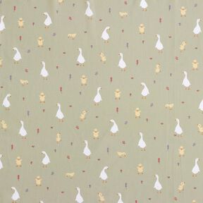GOTS Popeline coton Oies et poussins mignons | Poppy Fabrics – greige, 
