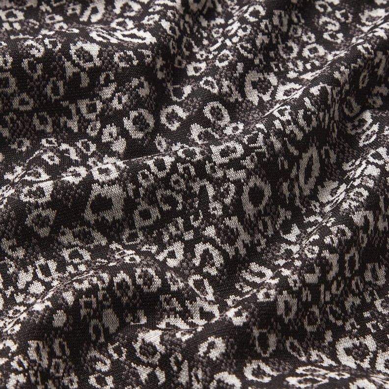 Jacquard tricoté motif léopard abstrait – noir/gris brume,  image number 2