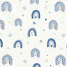 Tissu en coton Popeline Arcs-en-ciel mignons – bleu/blanc,  thumbnail number 1