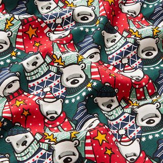 Sweatshirt gratté Ours polaires en pull Impression numérique – vert foncé, 