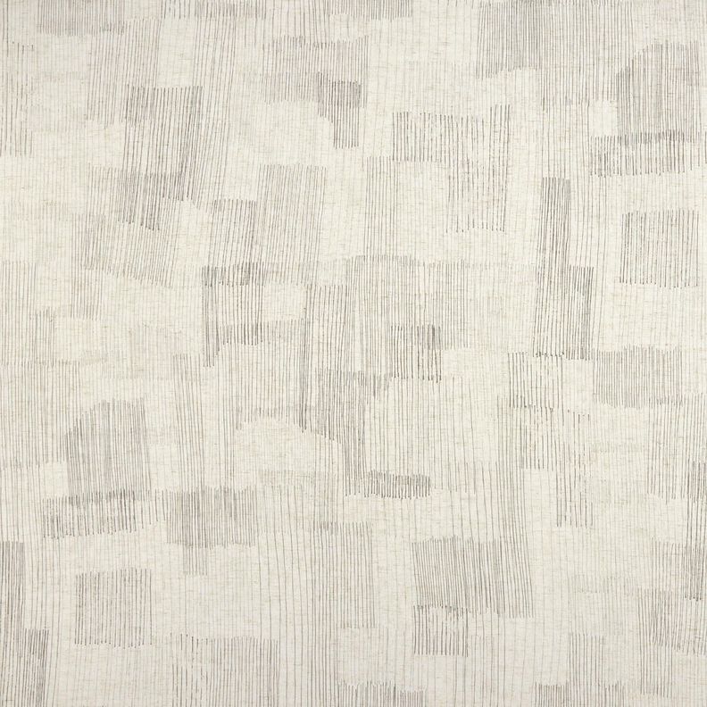 Tissu pour voilages Mélange lin Rayures irrégulières – gris/nature, image number 1