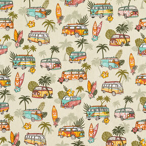 Tissu en coton Cretonne Roadtrip Surf – beige, 
