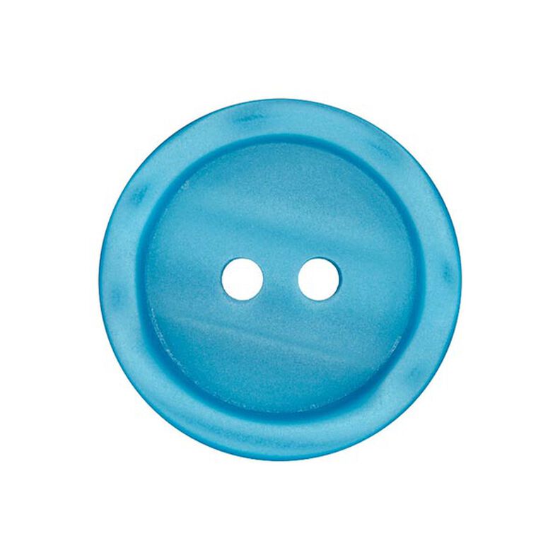 Bouton plastique 2 trous Basic - turquoise,  image number 1