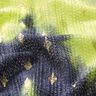Dentelle tricotée Batik et losanges dorés – bleu marine/jaune fluo,  thumbnail number 2