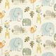 GOTS Tissu en coton cretonne animaux de la savane mignons – blanc – Échantillon,  thumbnail number 1