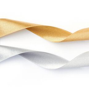 Ruban satin doubleface - argenté, 