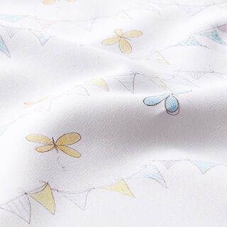Tissu de décoration coton Guirlande de fanions – blanc, 