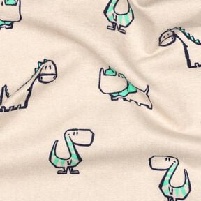 Flanelle coton Dinosaures effrontés | Poppy Fabrics – nature/vert émeraude, 