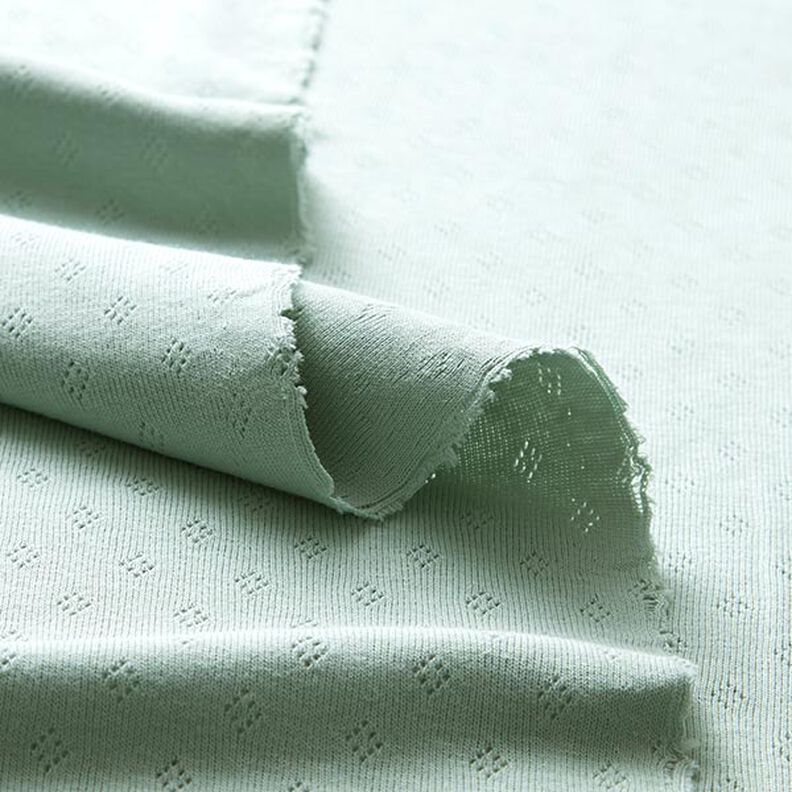 Jersey finement tricoté à motif ajouré – menthe,  image number 4