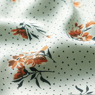 Satin fleurs d’automne – vert pastel, 
