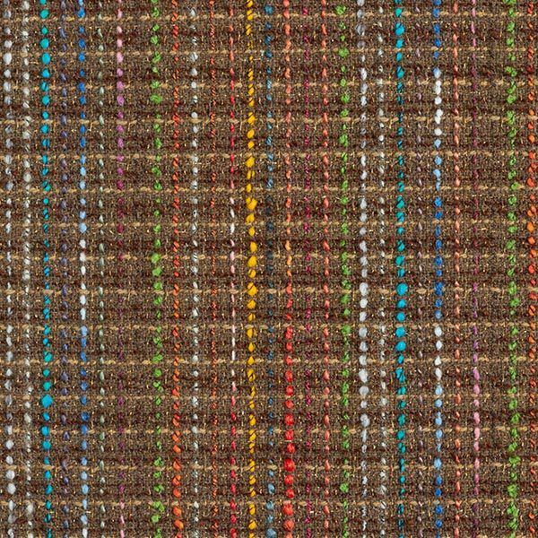 Bouclé en laine vierge mélangée Rayures colorées & lurex – marron moyen,  image number 1