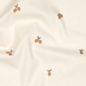 GOTS Popeline coton petits citrons | Poppy Fabrics – nature/brun faon, 