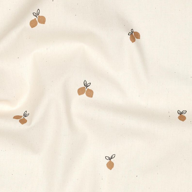 GOTS Popeline coton petits citrons | Poppy Fabrics – nature/brun faon, image number 2