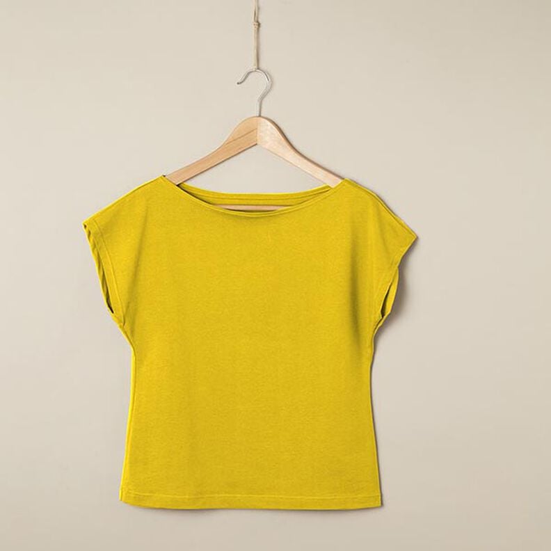 Jersey coton Medium Uni – jaune soleil,  image number 6
