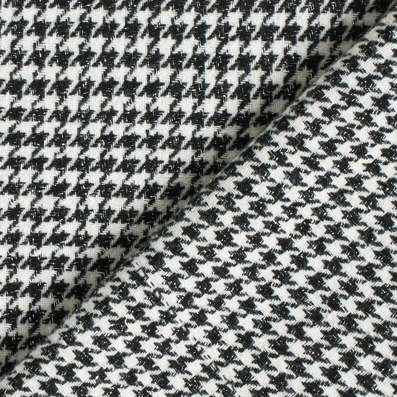 Tissu pour manteau Mélange de laine Motif pied-de-poule pailleté – noir/écru, image number 4