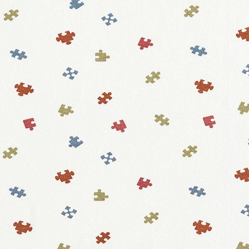 Jersey coton Pièces de puzzle – écru, image number 1