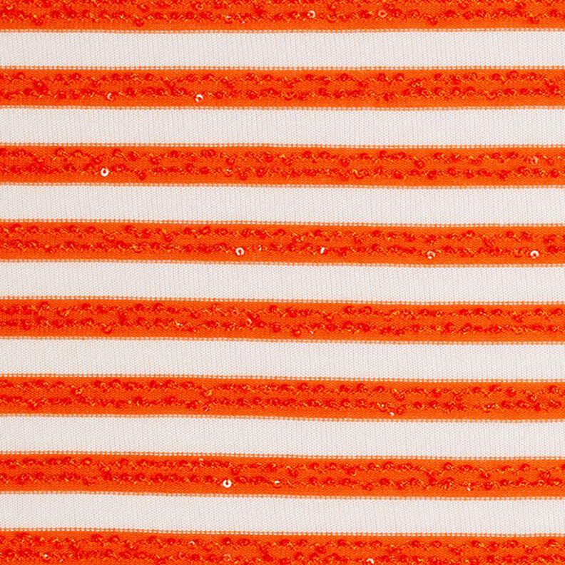 Tricot fin Rayures en paillettes – orange/écru,  image number 1