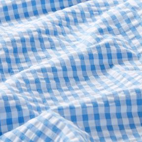 Seersucker Coton carreaux tissés – bleu/blanc, 