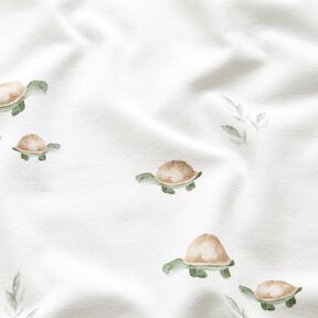 GOTS Jersey coton Joyeuses tortues Impression numérique – ivoire, 