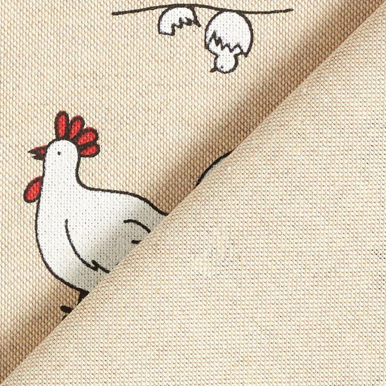 Tissu de décoration Semi-panama poules – nature,  image number 4
