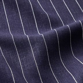 Viscose et lin mélangés à larges rayures – bleu marine, 