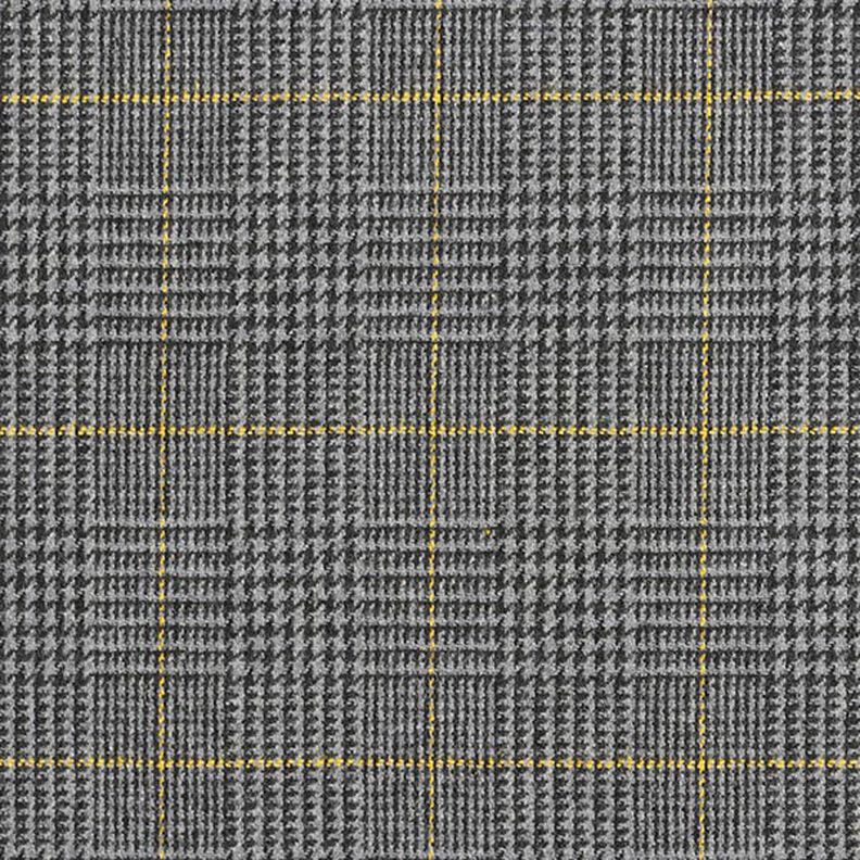 Drap de laine Prince de Galles – gris foncé/jaune,  image number 1