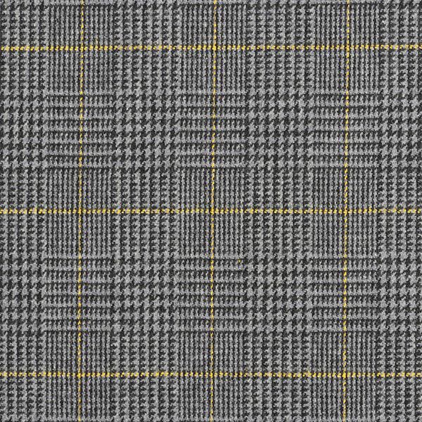 Drap de laine Prince de Galles – gris foncé/jaune,  image number 1
