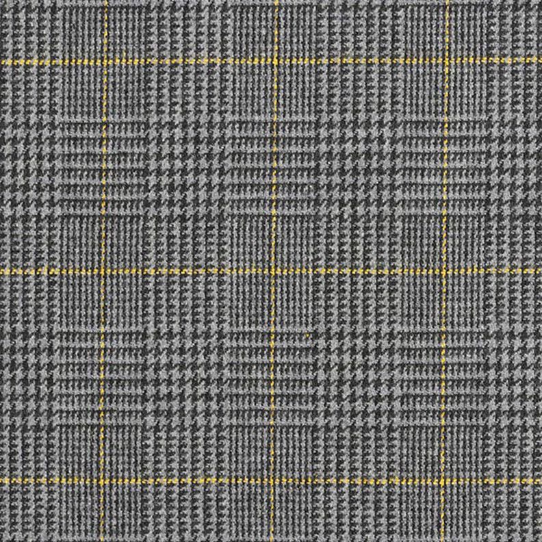 Drap de laine Prince de Galles – gris foncé/jaune,  image number 1