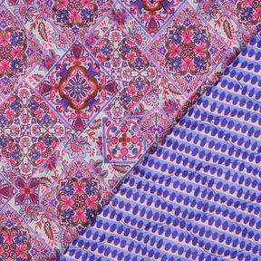 Tissu matelassé Double face Losanges | Poppy Fabrics – lilas bleu/brun-marron, 