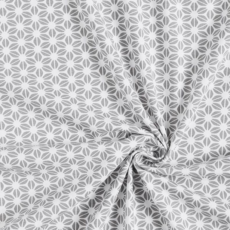Jersey coton Motif floral abstrait – écru/gris,  image number 3