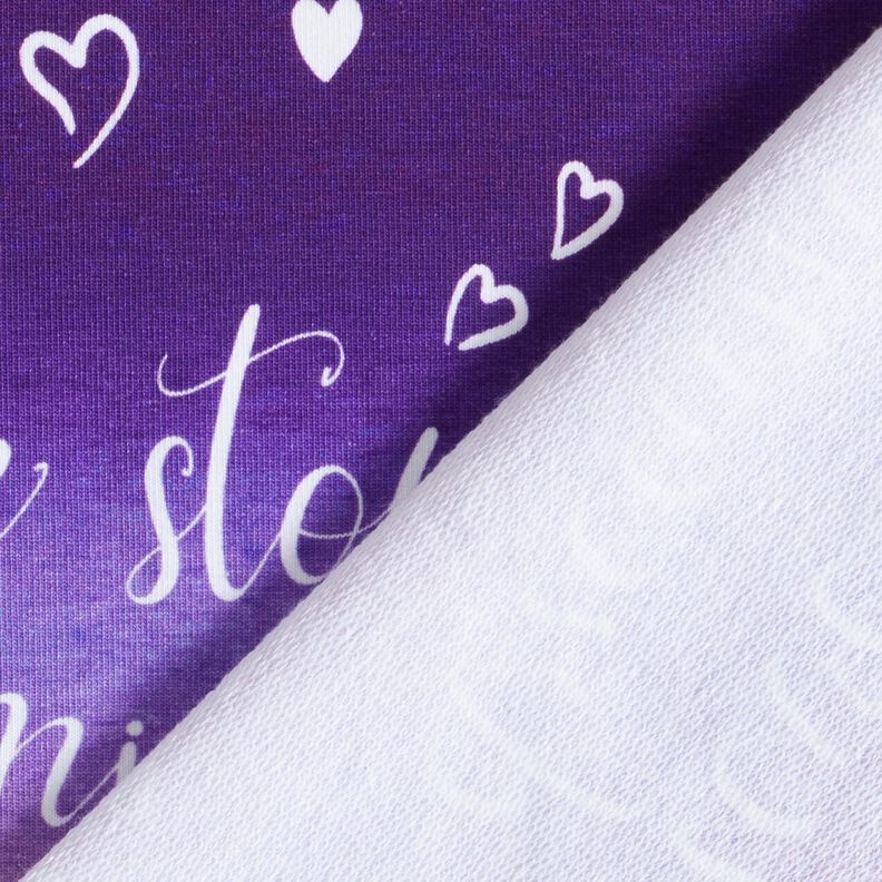 French Terry Sweat d’été Never stop Dreaming | Glitzerpüppi – lilas/aubergine,  image number 4