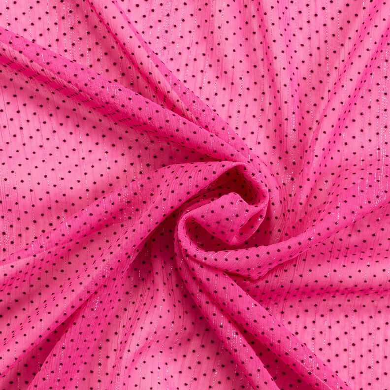 Mousseline Rayures et pois pailletés – pourpre, image number 3
