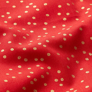 Tissu en coton Popeline Petits points – rouge/or, 