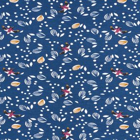 Jersey coton Hirondelles au dessus d'un pré – indigo, 