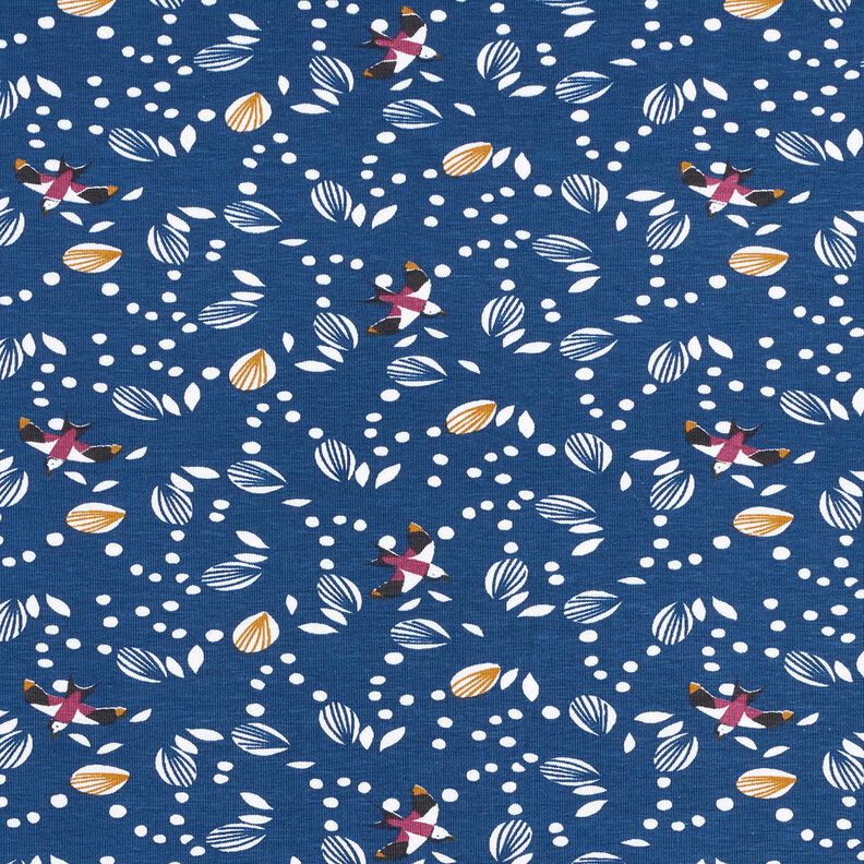 Jersey coton Hirondelles au dessus d'un pré – indigo, image number 1