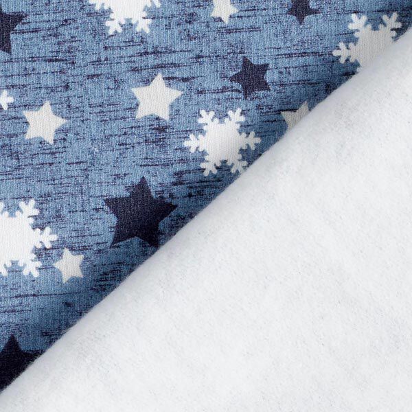 Sweatshirt gratté Flocons de neige et étoiles Impression numérique – gris bleu,  image number 5