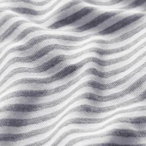 Jersey double face rayures et uni – blanc/gris, 