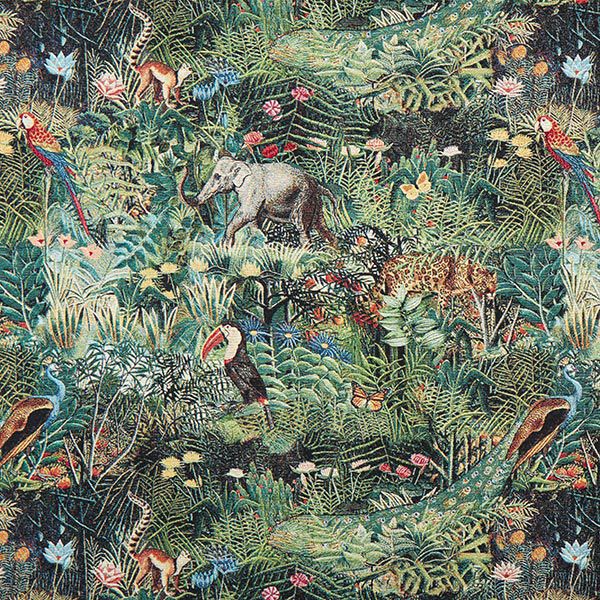 Tissu de décoration Gobelin jungle – noir/vert foncé,  image number 1