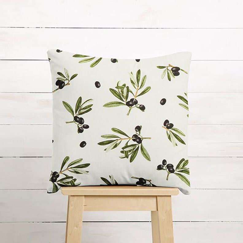 Tissu de décoration Semi-panama Olives – écru/olive foncé,  image number 6