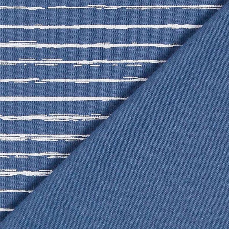 Jersey coton Bandes de gribouillage – bleu jean,  image number 4
