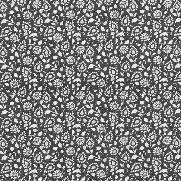 Cretonne de coton petit motif cachemire – gris foncé,  image number 1