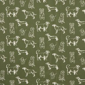 Tissu de décoration Canvas Chiens – pin foncé/crème, 