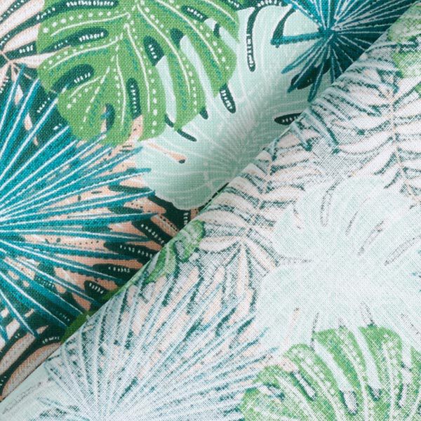 Cretonne de coton feuilles tropicales – vert, image number 4