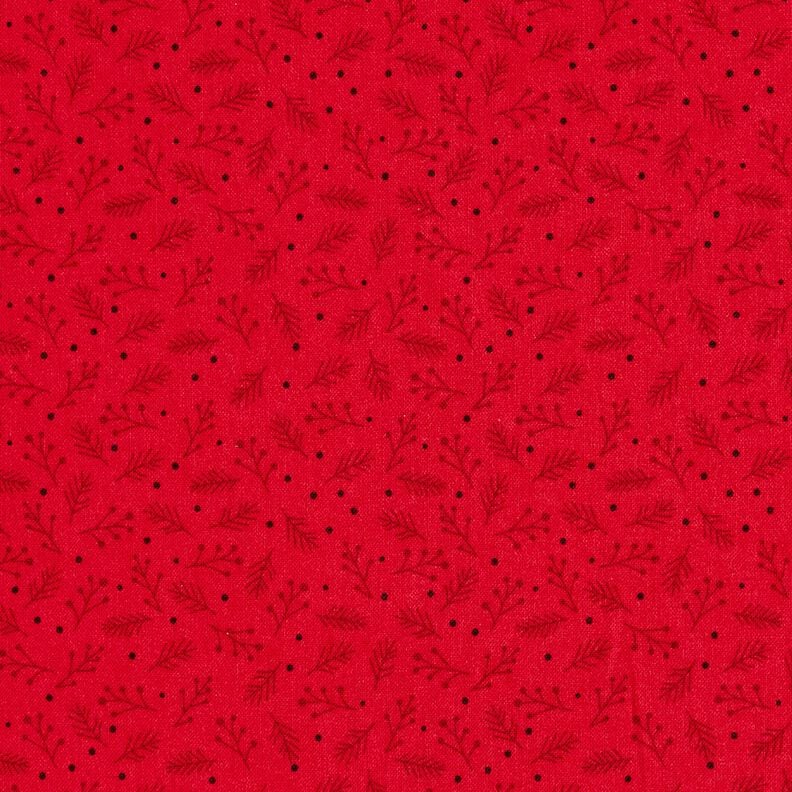 Tissu en coton Popeline Branches festives – rouge foncé,  image number 1