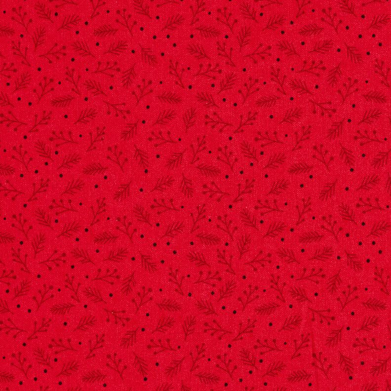 Tissu en coton Popeline Branches festives – rouge foncé, image number 1