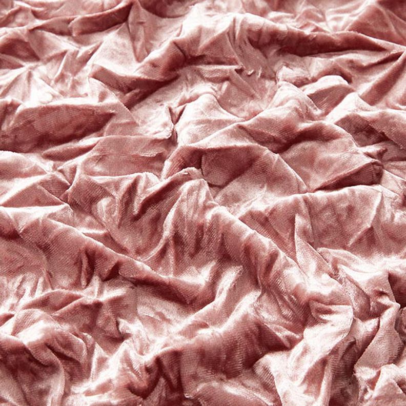 Velours stretch froissé – vieux rose,  image number 2