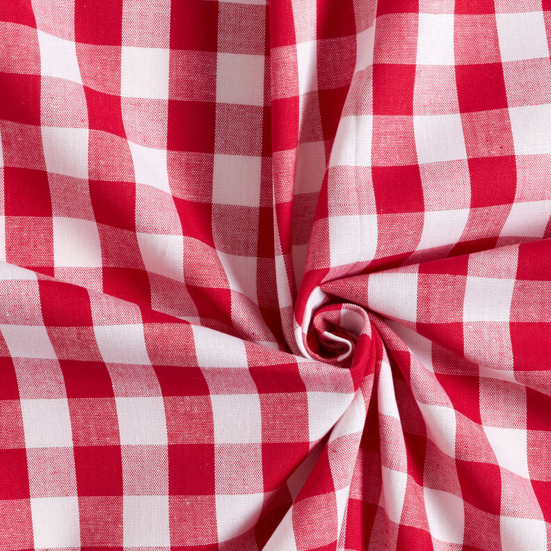 Tissu en coton Vichy à carreaux 1,7 cm – rouge/blanc,  image number 3