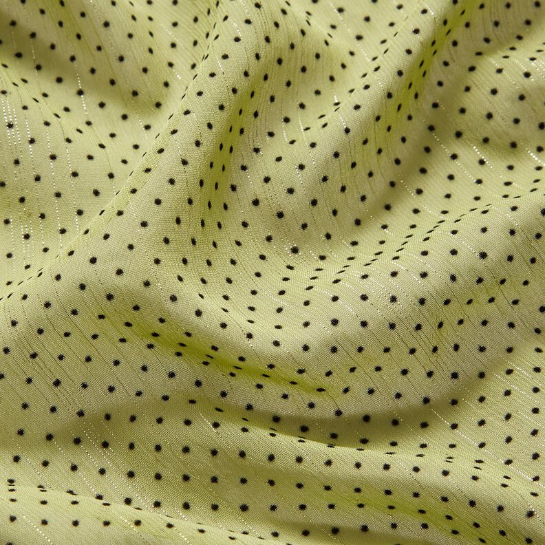 Mousseline Rayures et pois pailletés – olive clair, image number 2